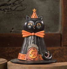 New Bethany Lowe Johanna Parker Hocus Purrocus Black Cat Hat Container Halloween picture