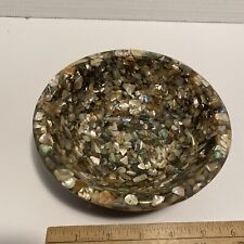 Vintage Abalone Mother Of Pearl Lucite Bowl picture