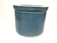Beautiufl Vintage Blue Stoneware Crock, 4.5 