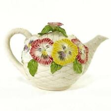 Fitz and Floyd Teapot Flower Basket Weave Vintage 1990 picture