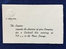 Onboard - Andrea Doria - Embossed Invitation from the Captain for a Cocktail picture