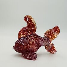 Japanese Goldfish Ryukin Figurine Blown Glass Craft Art Hand Interior Aquatic picture