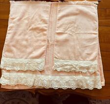 VINTAGE 1980s PEACH AFTER BATH LUXURY LACE TERRYCLOTH TOWELS HAND & BATH picture