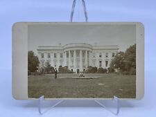 rare cdv photo 1880s white house man standing in front yard picture