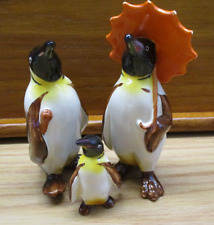 Vtg Beswick England Pottery Penguin Family Umbrella Mom Dad Cane Baby 4