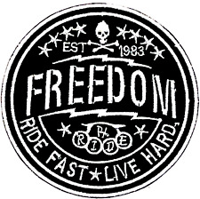 FREEDOM RIDE FAST LIVE HARD EMBROIDERED MOTORCYCLE VEST IRON ON PATCH T-8 picture