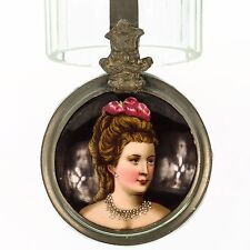 Antique Lidded Cut Glass Mug German Beer Stein Inlaid Lid - Portrait Matilda  picture
