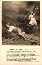 Woman Looking at A Man Sleeping On The Ground, Down In The Valley 3 Postcard picture