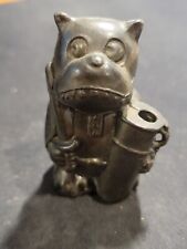 Unique Vintage Pewter Metal Bulldog w/ Sword and Golf Bag Made in Italy 2 1/4