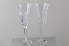 Champagne Crystal Flutes Pair WATERFORD Wishes Love and Romance Heart Wedding picture