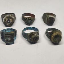 LOT OF 6 OLD RARE ANCIENT VIKING RING BRONZE ARTIFACT AUTHENTIC picture
