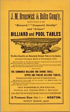 1881 J.M. Brunswick & Balke Co Billiard and Pool Tables BOSTON MA Print Ad picture