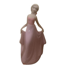 Vintage Royal Lady In A Pink Dress Porcelain Figurine Spain Home Decor picture