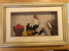 Rooster Country Theme Shadow Box Display - Beautiful Distressed Frame picture
