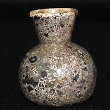 Intact Large Ancient Roman Glass Bottle With Rare Color Circa 1st-3rd Century AD picture
