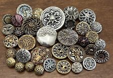 Antique Vintage Lot of 35 MIRRORBACK/TWINKLEBACK Metal Buttons (A17) picture