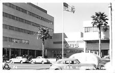 Hollywood California CA CBS Television Studio Building Real Photo RPPC Postcard picture