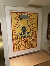 Vintage Framed Original 1986 Keith Haring Absolut Poster Plate-Signed picture