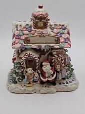Fitz and Floyd Christmas Candy Lane Santa Railroad Station Ceramic Cookie Jar  picture