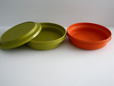 Tupperware 2  Seal & Serve Harvest Green Orange   1 Lid 1206-29 1206-31  CE5 picture
