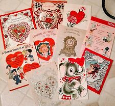 Beautiful Vintage Lot Of 10 Valentine's Day Cards 3 Unused  picture