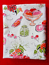 Vintage Feed Sacks Fabric Red Greens Orange  Pink Antique Kitchen Item 36