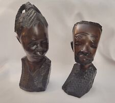 Pair of Beautifully Carved African Style Busts - 11