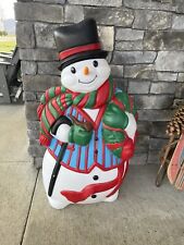 Vintage Santa's Best Frosty the Snowman w/ Cane Lighted Christmas Blow Mold 43