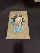 HOPE Postcard Floral Anchor 8 Point STAR Beautiful Girl picture