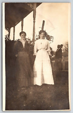 Original Old Vintage Postcard Antique Real Photo Picture Family Ladies Dress picture