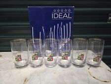 Vtg New Pilsner Urquell set of 6 gold rim beer glasses made in Czechoslovakia picture