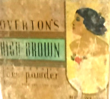 💋 1940s Overton's High Brown Face Powder Black Americana   Vintage  NOS 💋RARE picture