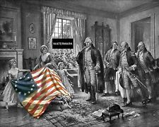 George Washington Betsy Ross American Flag 8 x 10 Photo Picture Photograph dm1 picture