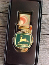 JOHN DEERE TRACTOR GOLD CHROME MONEY CLIP GIFT BOX FLIP STYLE NICE NOS QUALITY picture