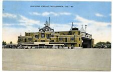 Municipal Airport Indianapolis Indiana Vintage Linen Postcard Unposted picture