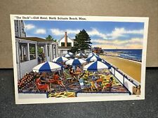 The Deck At Cliff Hotel North Scituate Beach, Massachusetts Postcard ￼ picture
