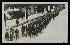 Marching Soldiers WWI  WW 1 era RRPC Militaria Photo Post Card picture