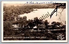 Real Photo Bird's Eye View Businesses At Clear Lake California CA RP RPPC D566 picture