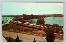 Aerial View Train, Transportation, Vintage Postcard picture