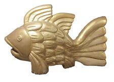 Vtg 25x17 50 lb Concrete Gold Fish Koi Goldfish Statue Sculpture Indoor Outdoor picture