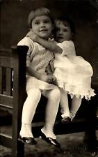 RPPC ~cute little boy and girl in Sunday best ~real photo by Lawrence~Prosser WA picture