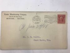 1908 Postmarked Envelope Kreiter Mfg Co Milwaukee J E Buerki Sauk City  picture