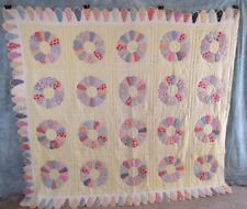 Vintage 1930's Dresden Hand Stitched Plate Quilt picture