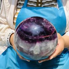 4200g Top Natural Fransparent Fluorite Energy Ball Reiki Stone Healing 3443 picture