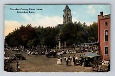 Columbus KS-Kansas, Cherokee County Courthouse Vintage Souvenir Postcard picture