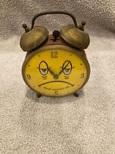 Vintage 1970's Robert Shaw- Nuts Another Day Two Bell Metal Alarm Clock- Broken picture