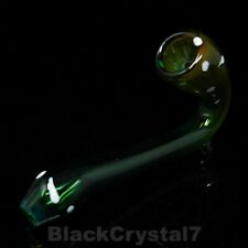 5 inch Handmade Curvy Green Sherlock Tobacco Smoking Bowl Glass Pipes - US picture