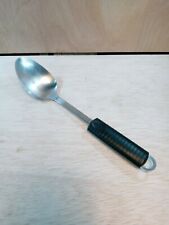 INOX Rostfrei Solid Stainless Large Spoon Black Nylon Handle picture