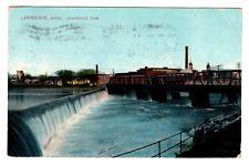 Postcard MA,Lawrence Dam,Great Stone Dam Built 1840s of Granite Blocks,Post 1907 picture