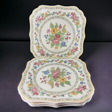 Antique Royal Doulton The Cavendish Porcelain Square Dish Plate England Set 4 picture